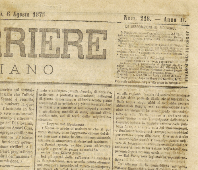 Il Corriere Italiano 6 agosto 1875