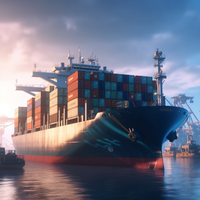 Nave container in porto (a.i.)